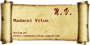 Madacsi Vitus névjegykártya